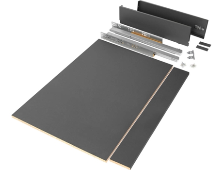 EMUCA Kit Cajones De Cocina O Baño Vertex - Alto 93 Mm - Con Estantes Incluidos - Módulo 900 Mm - Gris Antracita