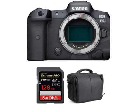 Kit Cámara CANON EOS R5 + SanDisk 128 GB + Bolsa (Full-Frame)