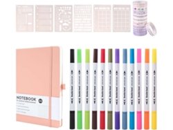 Kit De Cuaderno De Lunares, Cuaderno De Tapa Dura A5, Páginas Numeradas, Lunares Para Principiantes, Rosa