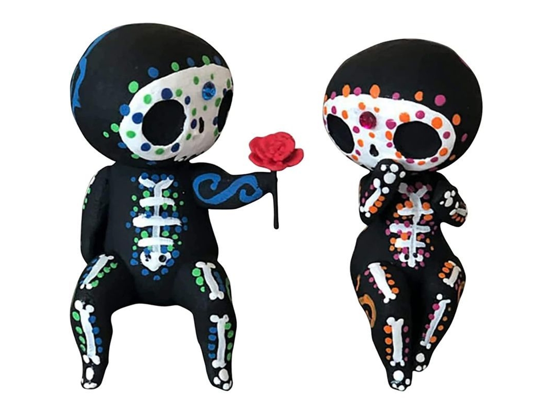 Dulces Figuras De Calaveras, Lindas Figuras Decorativas De Resina Para Parejas, Mesa Y Hogar.