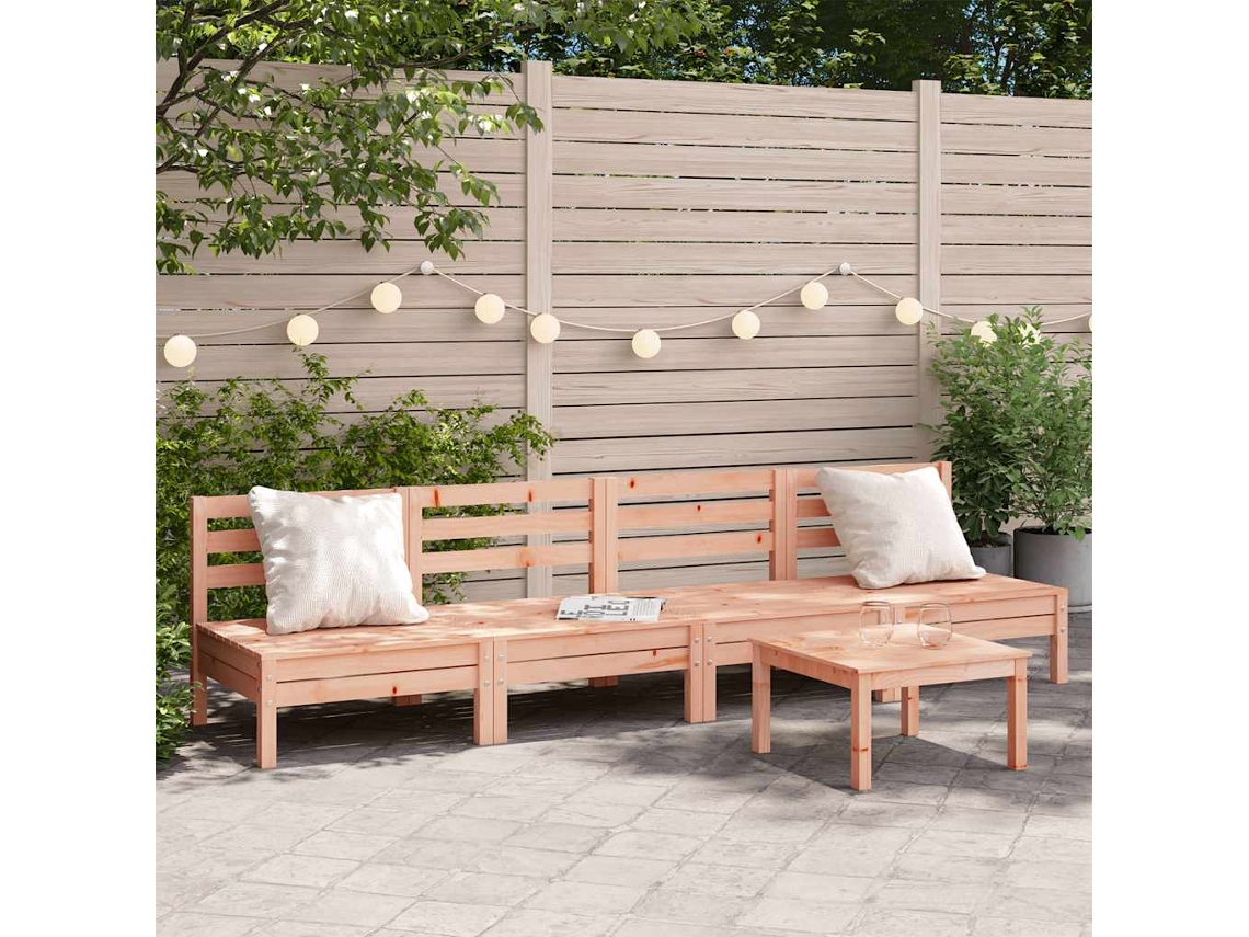 Sofás De Jardín | Sofá De Exterior Sin Reposabrazos 4 Uds Madera Maciza Douglas Wsd741222