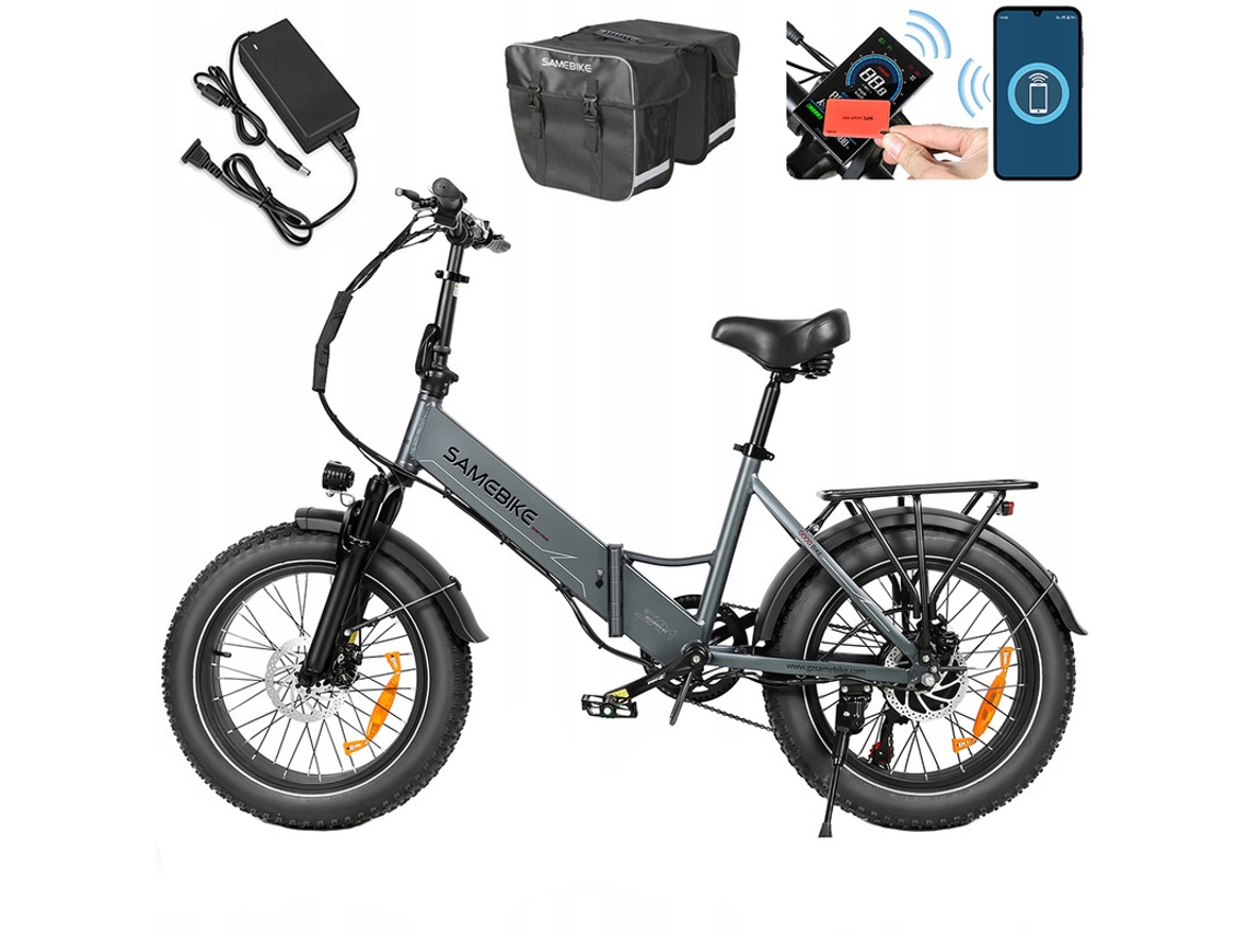 Bicicleta eléctrica Samebike Lotdm200 II 750w 40km/h 20 pulgadas NFC 13ah 48v Gris