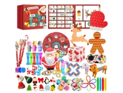 Calendario de Adviento Navideño 2026 con 24 Piezas, Juguetes Antiestrés, Papá Noel, Adorno para Árbol y Maqueta Infantil para Montar Aeuzwr