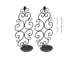 Portavelas de pared de hierro negro, estilo clásico, 2 unidades