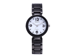 Reloj De Pulsera Casual De Cuarzo Redondo E Impermeable Para Mujer Rebirth, Blanco/negro.