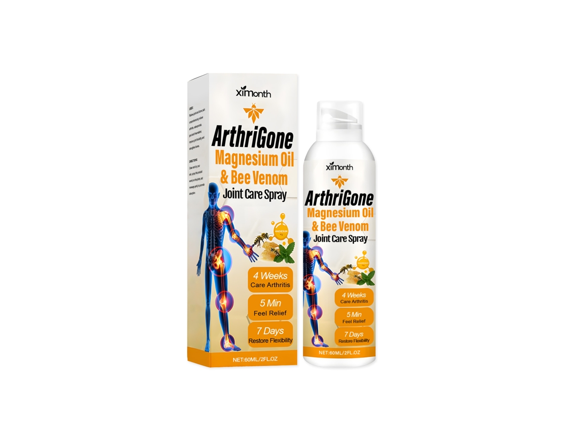 Spray calmante para las articulaciones con aceite de magnesio y veneno de abeja.