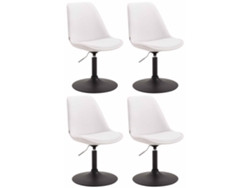 Juego de 4 sillas de comedor Maverick en símil piel CLP blanco/negro