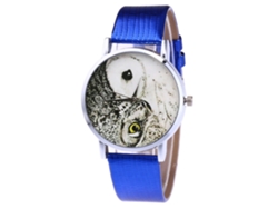 Reloj De Cuero Pu Zhoulianfa Dial Redondo Unisex Estudiante Cuarzo Azul