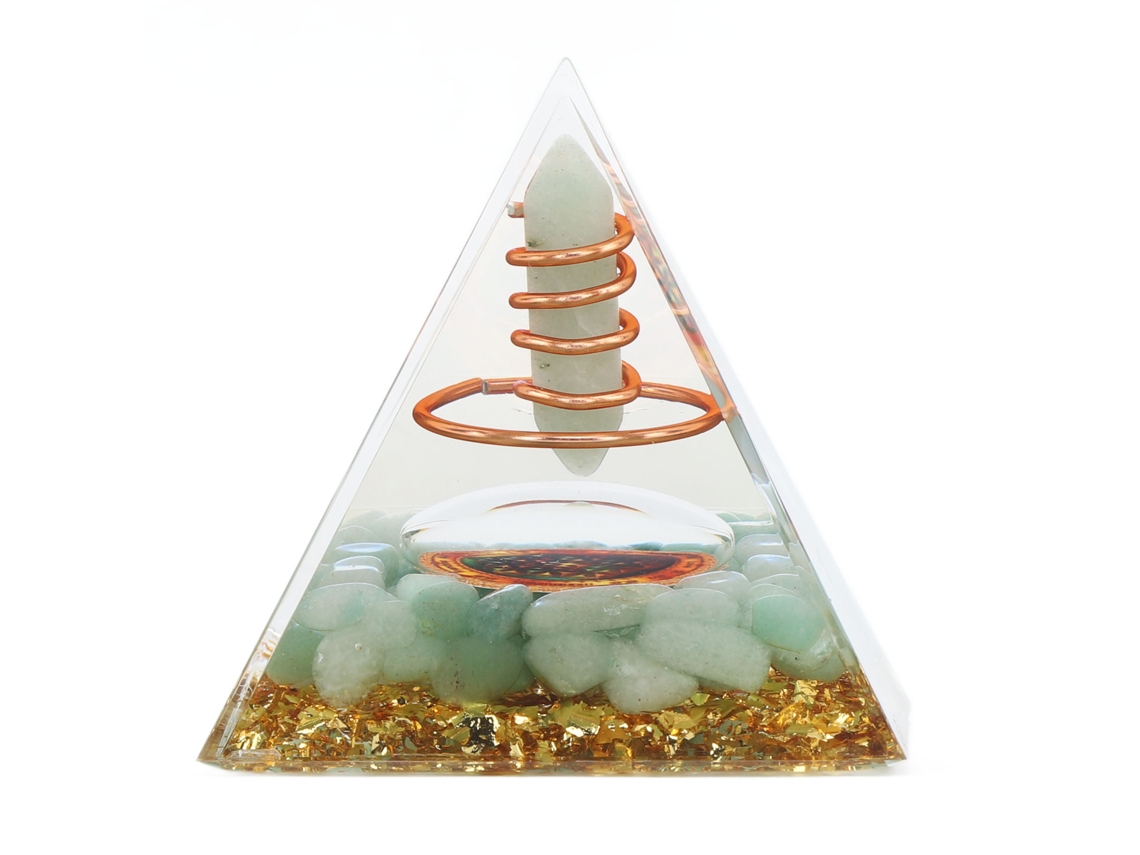 Rebe-pirâmide De Orgonita 6cm Cristal Pedra Cobre Energia Positiva Meditação Decoração