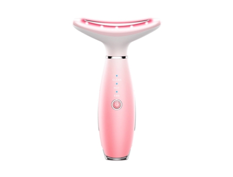 Elevação de pescoço facial com máquina de aperto de pele dispositivo de beleza vibratória para removedor de rugas antienvelhecimento (rosa)
