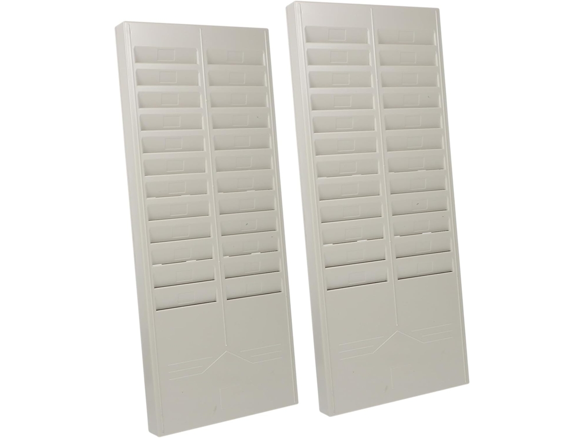 2 Piezas De Organizador De Escritorio De Plástico Con Ranuras Para Tarjetas Y Múltiples Compartimentos, Para Montaje En Pared, Para Control De Asistencia.