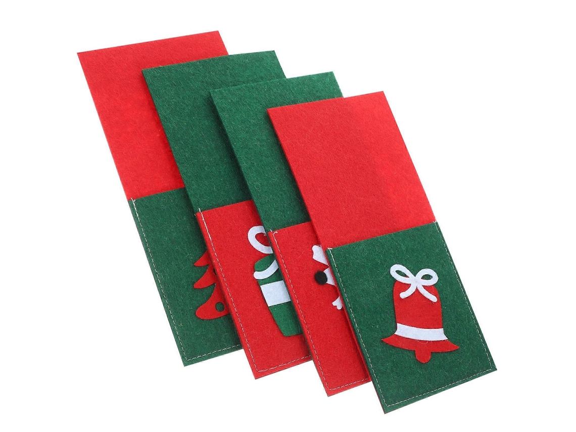 Organizador de cubiertos rectangular para mesa, estilo navideño, 20 x 10 cm, juego de 4 piezas Nostalgia88