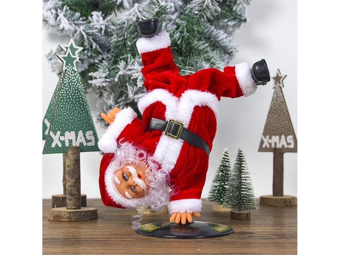 Muñeco De Papá Noel Eléctrico Que Baila Y Canta Con Mano Giratoria - Navidad Roja