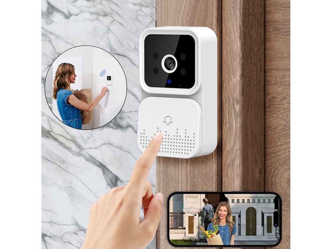 Timbre inalámbrico con cámara, timbre con botón, timbre con video, visión nocturna y wifi