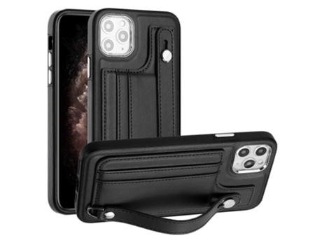 Funda Mobile Phone Cases Shockproof With Wrist para iPhone 11 Pro Max Piel Marrón