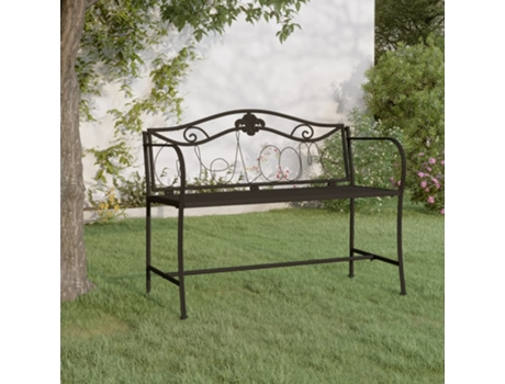 Banco de jardín VIDAXL Negro Acero (104x52x78 cm)