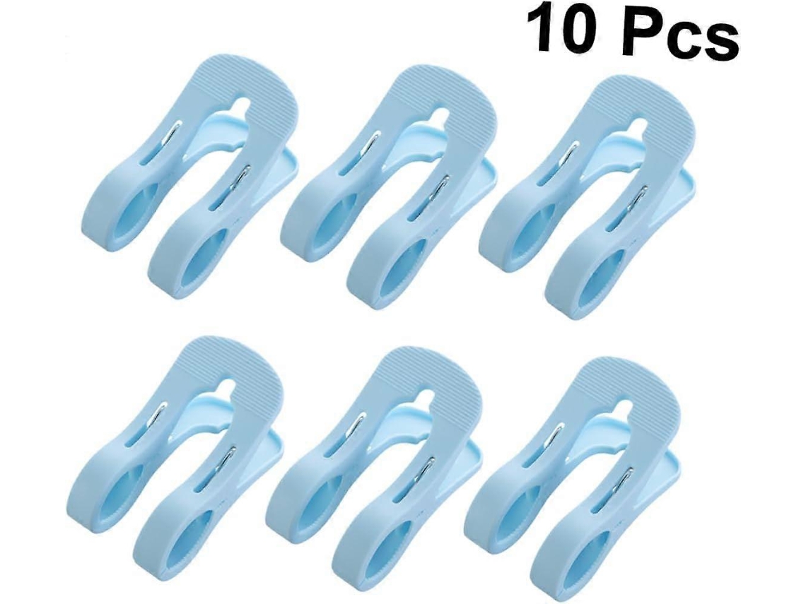 10 Pinças De Colcha Antideslizantes Multifuncionais Clips De Roupa Resistentes Ao Vento Azuis 12,5cm
