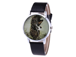 Reloj De Pulsera Unisex De Cuarzo Con Correa De Cuero Pu Zhoulianfa (negro)