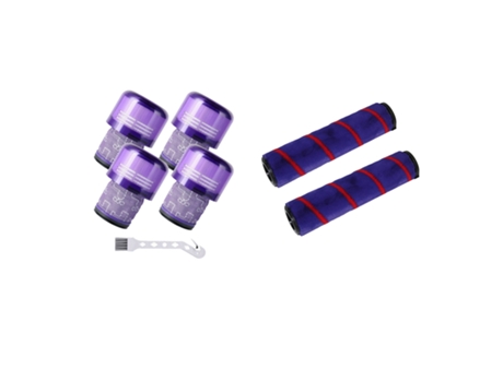 Filtro de repuesto de 4 piezas para Dyson V11 Sv14 con 2 piezas de cepillo de rodillo suave para Dyson V7 V8 V10 V11
