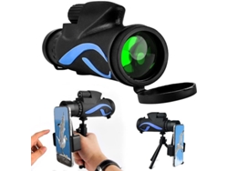 Telescopio monocular 12x50 HD Bak4 Prism, adaptador para smartphone, viajes, senderismo, vida silvestre, negro, Yizhood