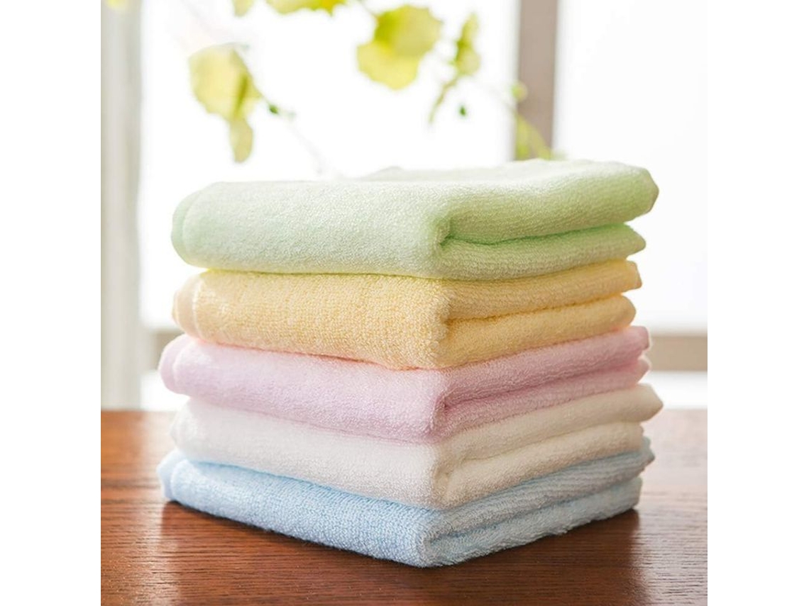 5 Toallas De Bambú Para Rostro Y Bebé De 25x25 Cm - Toallas Versátiles Para Baño, Hotel, Spa Y Cocina.