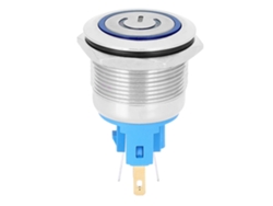 2 Unidades De Botón Pulsador De Reinicio De 6 Pines Ip65 Dc12-24v De Acero Inoxidable De 22 Mm Con Señal