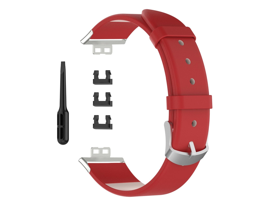 Cinto De Couro De Substituição Para Smartwatch Vermelho Pulseira Compatível Com Relógio Fit