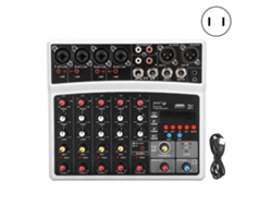 Mixer De Audio De 6 Canales. Consola De Mezcla Digital Profesional Para Transmisión En Vivo, Karaoke Y Grabación Estéreo