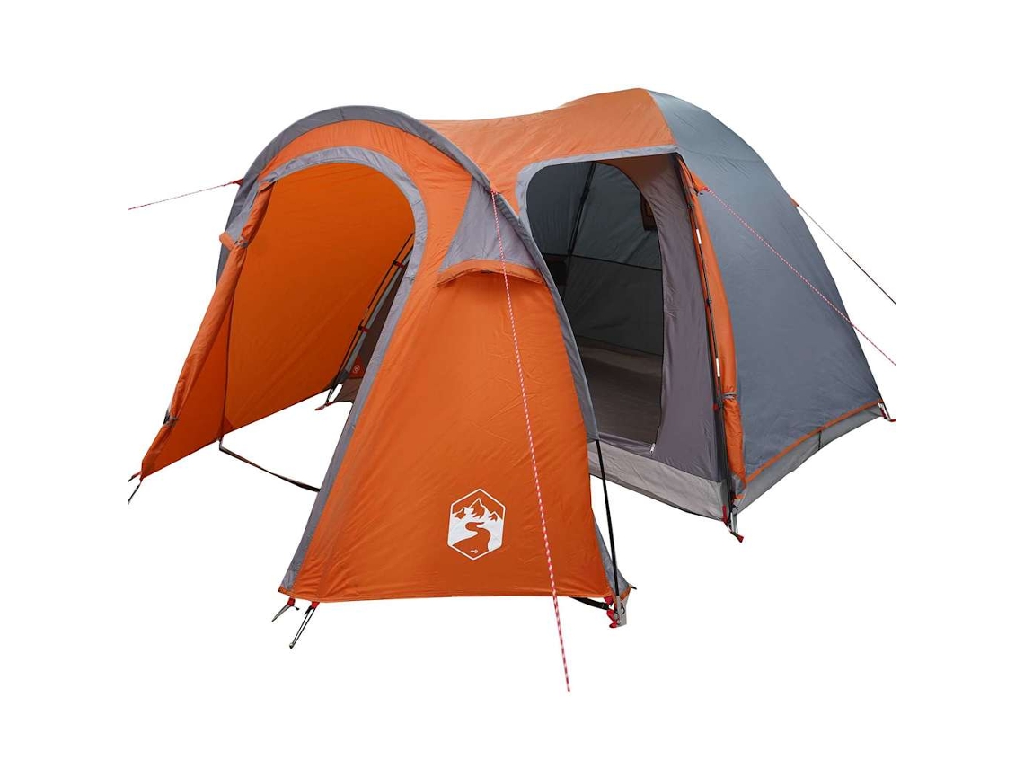 Tienda de campaña con forma de cúpula, gris y naranja, 384 x 254 x 170 cm