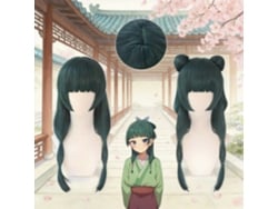 Peluca De Cosplay De Maomao | Cabello Verde Oscuro Con Mechones Ramificados, Un Look Auténtico Para Los Fans De Kusuriya En Hitorigoto.