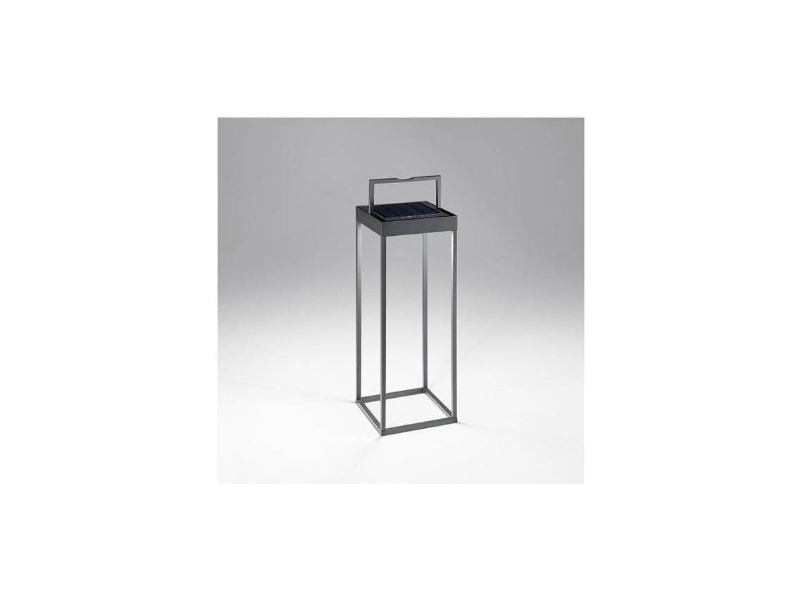 Lámpara de mesa solar y recargable CAGE de PERENZ gris oscuro Al. 50 cm