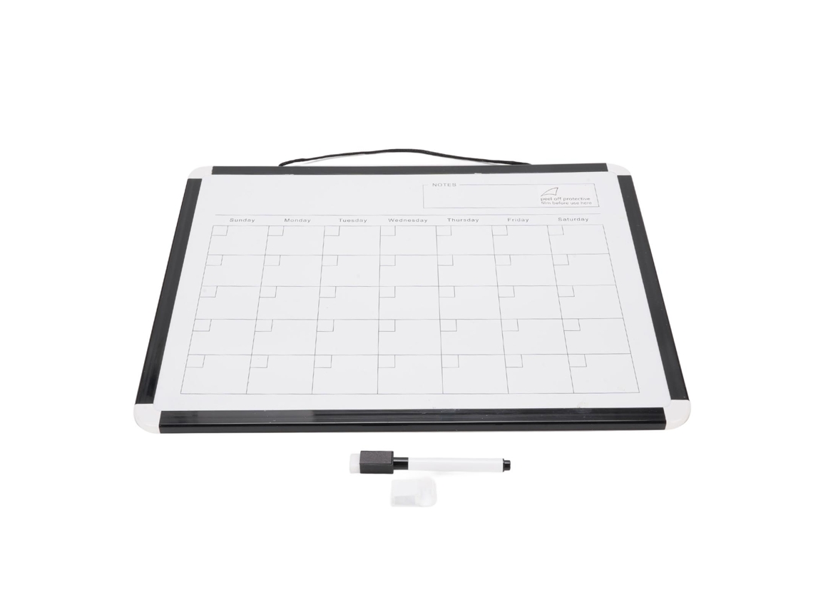 Calendario Mensual, Pizarra Blanca Magnética Portátil De Doble Cara Con Marco De Aluminio Negro Para Pared, Ideal Para El Hogar.