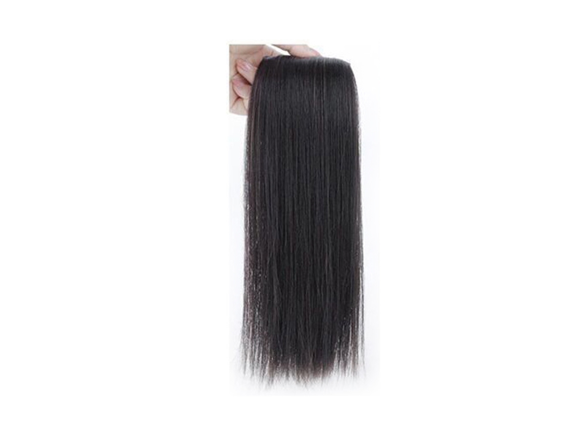 Protetor De Cabelo Para Mulheres Meninas Cabelo Sintético Aumento De Volume 30cm Preto Natural Para Festas Aniversário