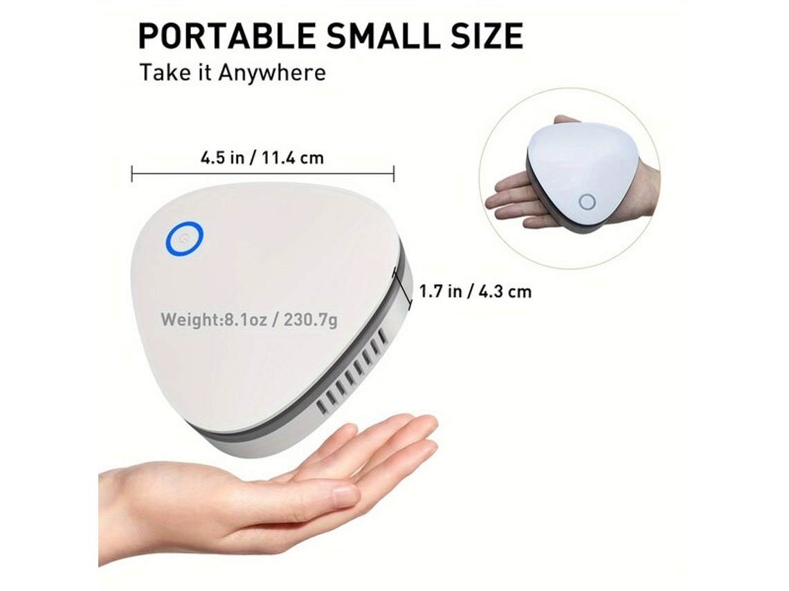 Minipurificador de aire portátil con batería recargable de 1800 mAh. Pickifyvayotoy
