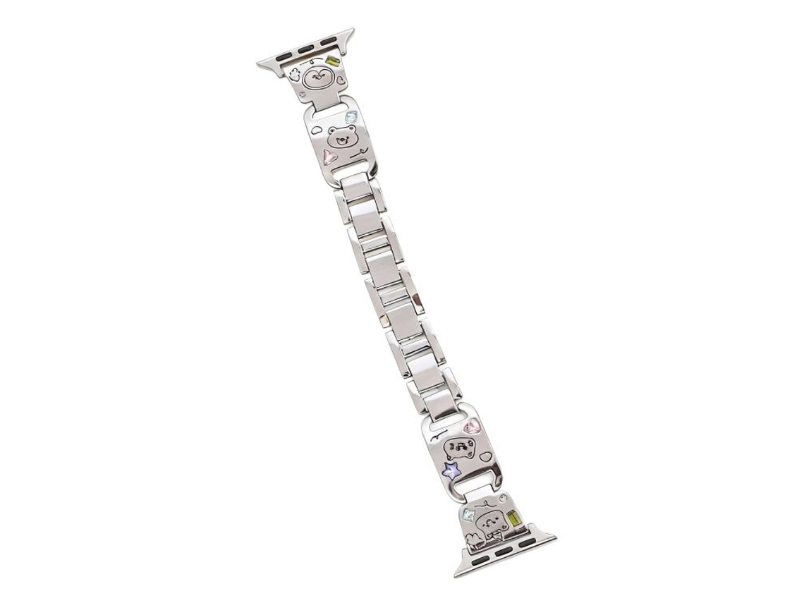 Pulsera metálica FWINL para Apple Watch de 46/49/45/44 mm con diamantes - Happy Zoo