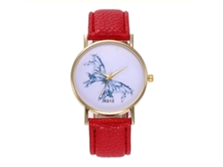Reloj De Pulsera Masculino De Moda De Muestra Ocio Resistente Cuarzo Analógico Rojo