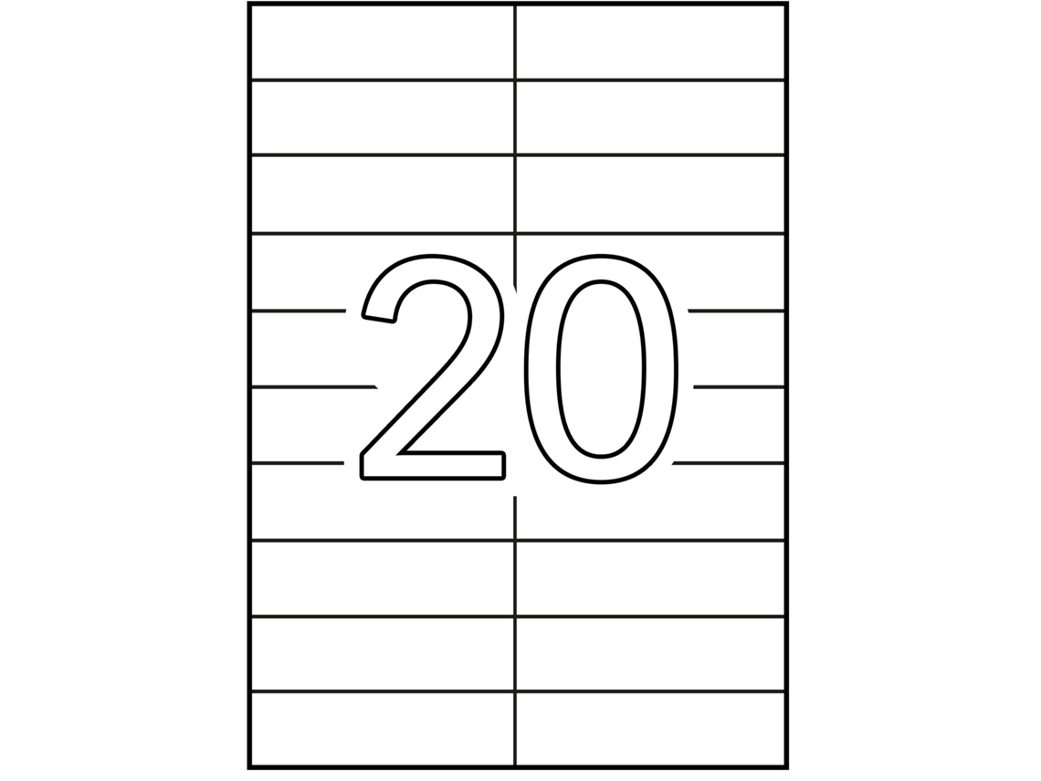 Etiquetas & Eadas con Adhesivo 15 Hojas APLI (Blanco - A5 21 X 74,6 mm)