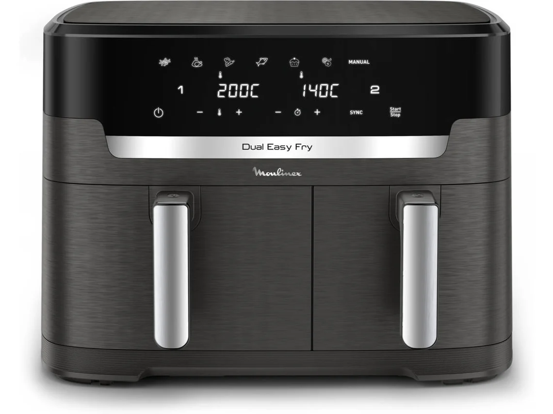 Freidora de aire MOULINEX Air Fryer Easy Fry Dual XXL EZ942HF0 (11 L - Negro)
