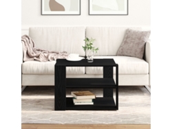 Mesa De Centro Mesa Auxiliar Mesa De Café Negro Roble 59,5x59,5x40 Cm Madera Enginyada Wsd931263