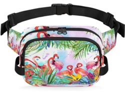 Riñonera Flores Tropicales Flamencos Pájaros Para Mujeres Hombres Niñas Niños Correr Practicar Deportes Hac