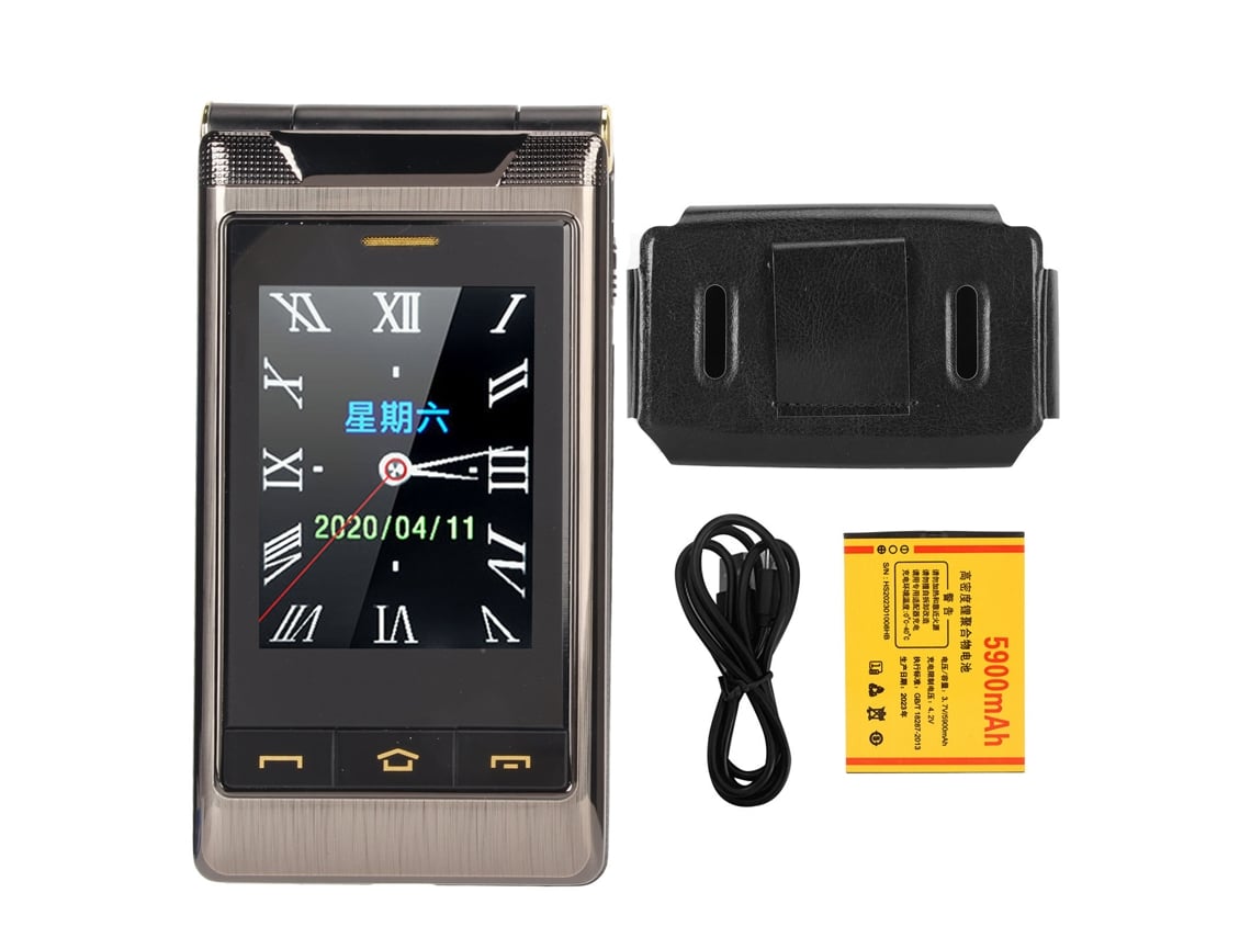 Teléfono Plegable Para Personas Mayores Con Botones Grandes, Pantalla Hd Dual, Batería De 5900 Mah, Doble Sim 2g.