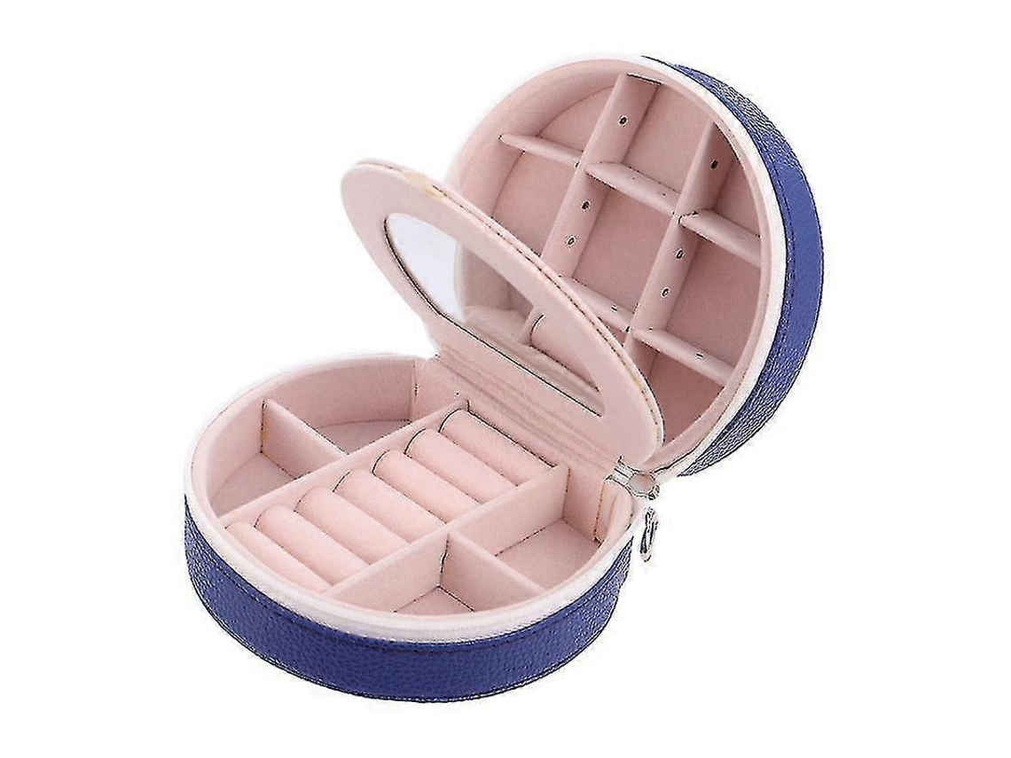 Joyero azul oscuro, 1 pieza, elegante joyero, ideal para el hogar y para viajar. Hengjian