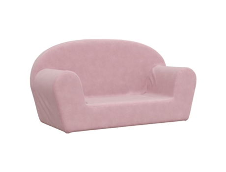 Sofá para niños de 2 plazas felpa suave VIDAXL rosa