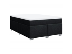 Maison Exclusive - Cama Box Spring Con Colchón Tela Negro 140x200 Cm