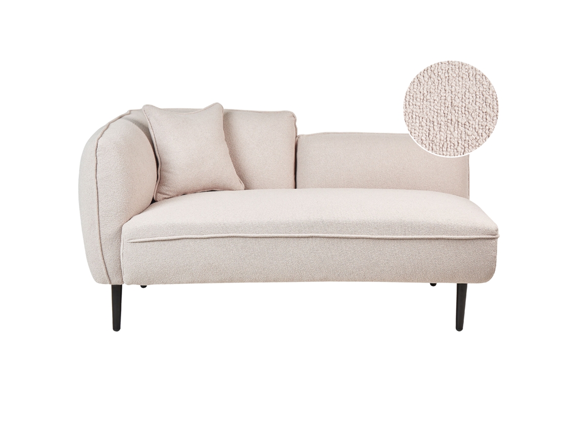 Chaise longue BELIANI Chevannes de Bouclé Beige 138x77x74