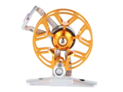 Carrete De Pesca En Hielo Portátil De Aluminio Para Diestros Con Rodamiento Económico Para Pesca Con Mosca - Dorado