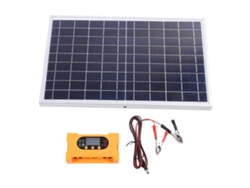 Kit De Panel Solar Policristalino De 10 W Y 18 V Con Controlador De 100 A, Resistente Al Agua Ip65, Para Barcos, Coches Y Autocaravanas.