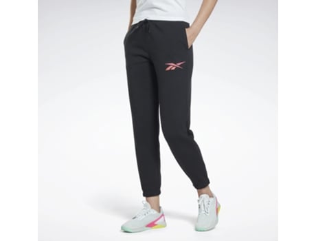 Pantalones de Mujer REEBOK Vector Graphic Jogg Negro (L)
