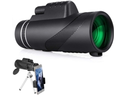 Telescopio monocular 12x50 HD Bak4 Prism IP68, adaptador de trípode para smartphone, conciertos, caza de aves, negro. Bestvite