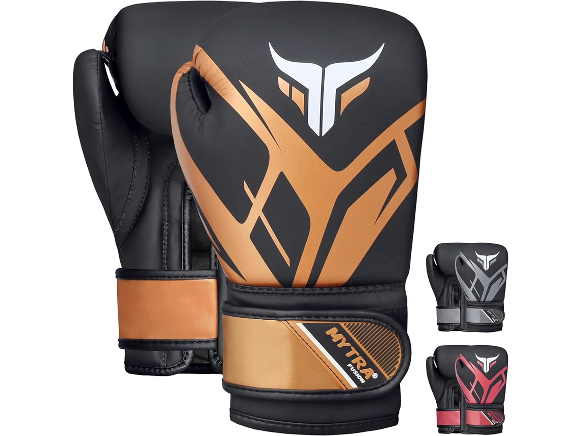 Guantes De Boxeo Pour Niño - Mytra Fusion - Guantes De Boxeo Junior Avec Palma Ventilada Mma, Muay Thai, Sparring, Combat - Dorado